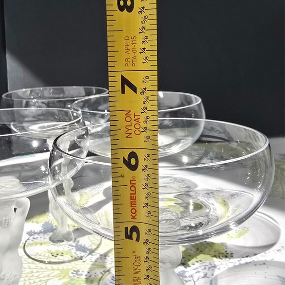 4 pc Bayel Crystal Frosted Bacchus Male Figure Champagne Glasses | See video - Picture 12 of 16